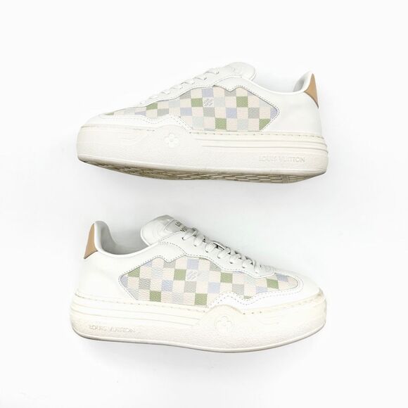 LOUIS VUITTON LV Groovy Platform Logo Sneakers Size 37 US 7 Lace Up Low Top - Picture 4 of 13
